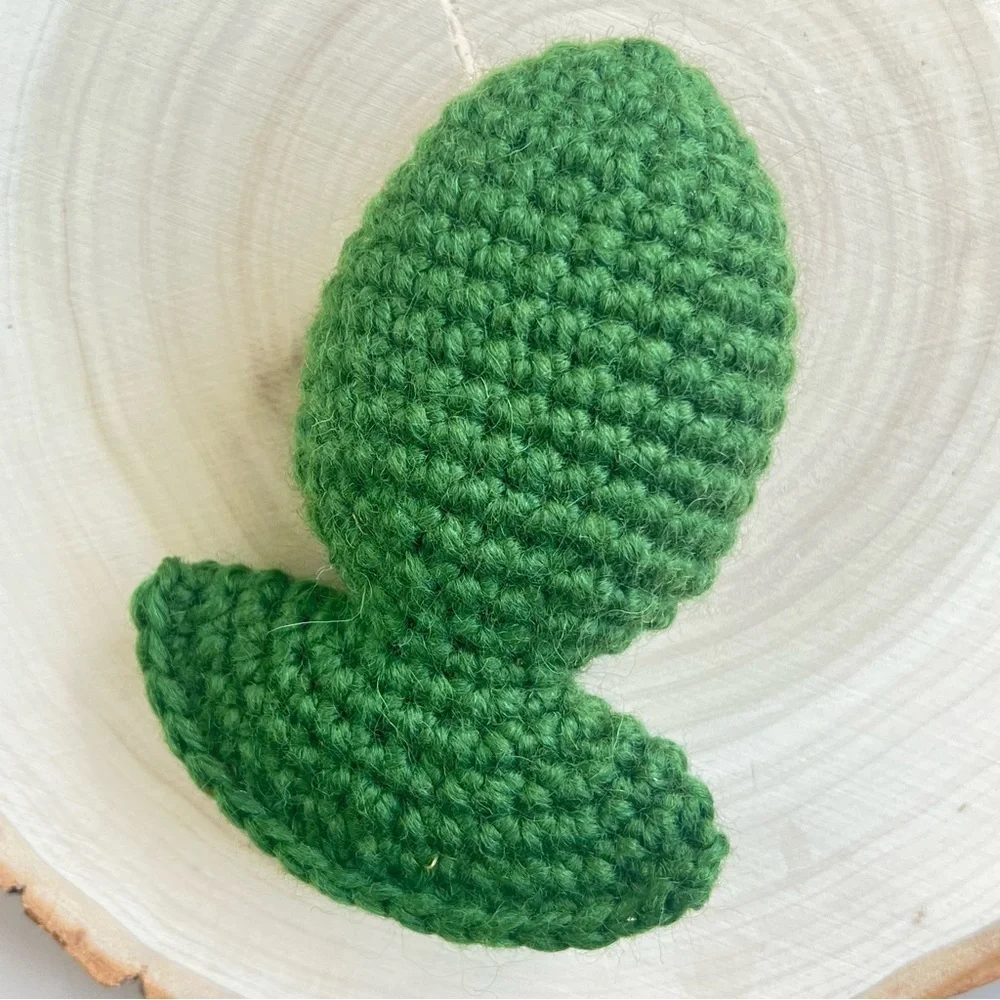 Cat Toy Handmade Wool Crochet Catnip Green Fish